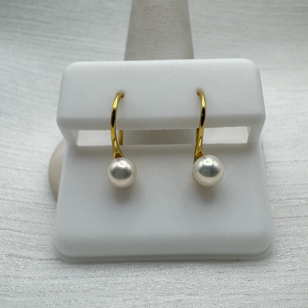 Natural Freshwater Pearl Gold Earrings