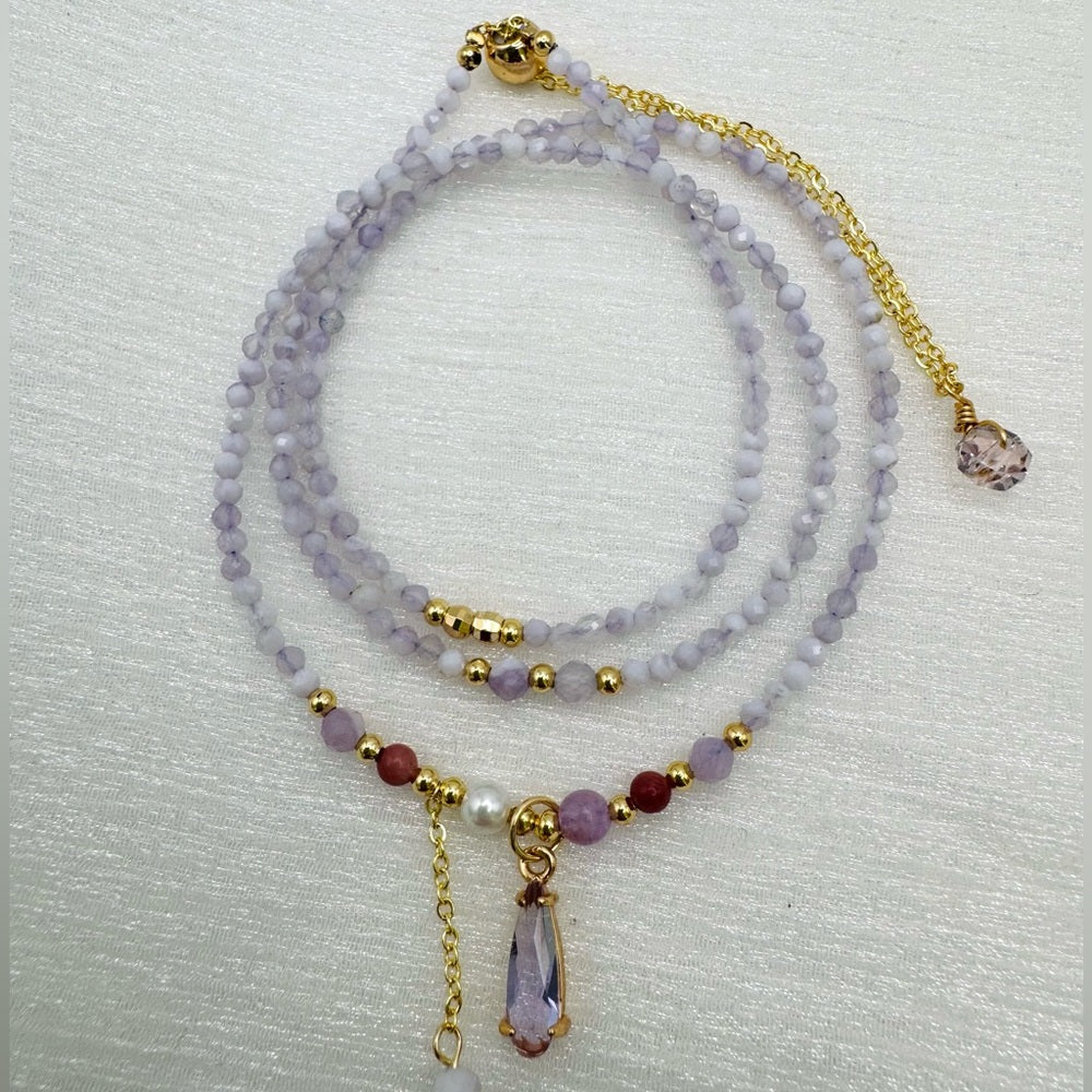 Lavender Quartz Adjustable Necklace