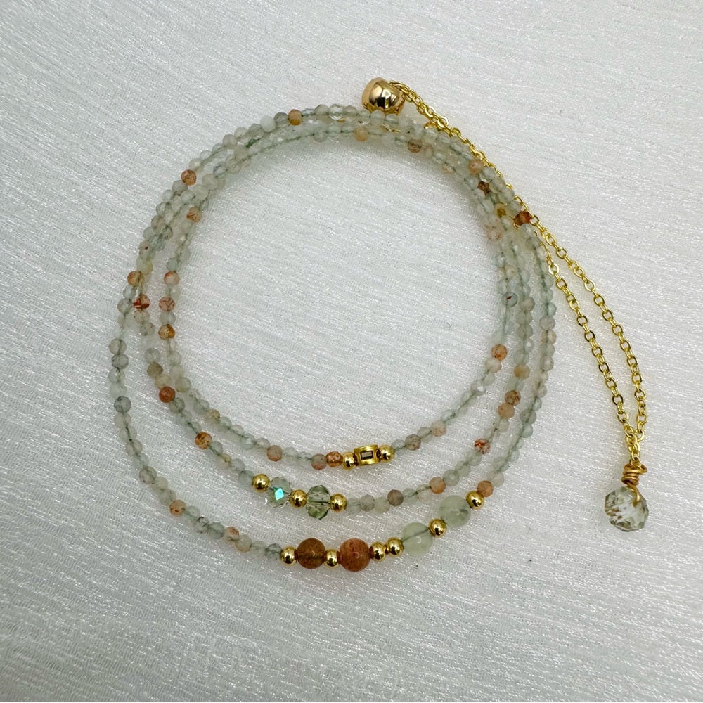 Sunstone and Labradorite Adjustable Necklace