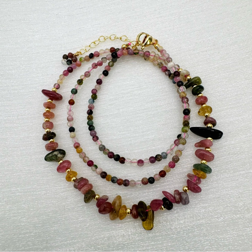 Rainbow Tourmaline Adjustable Necklace