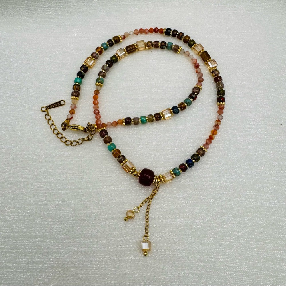Carnelian and Mixed Gemstone Beaded Necklace