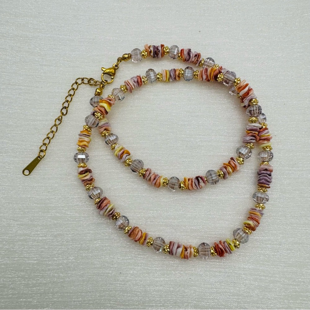 Shell & Swarovski Gemstone Necklace