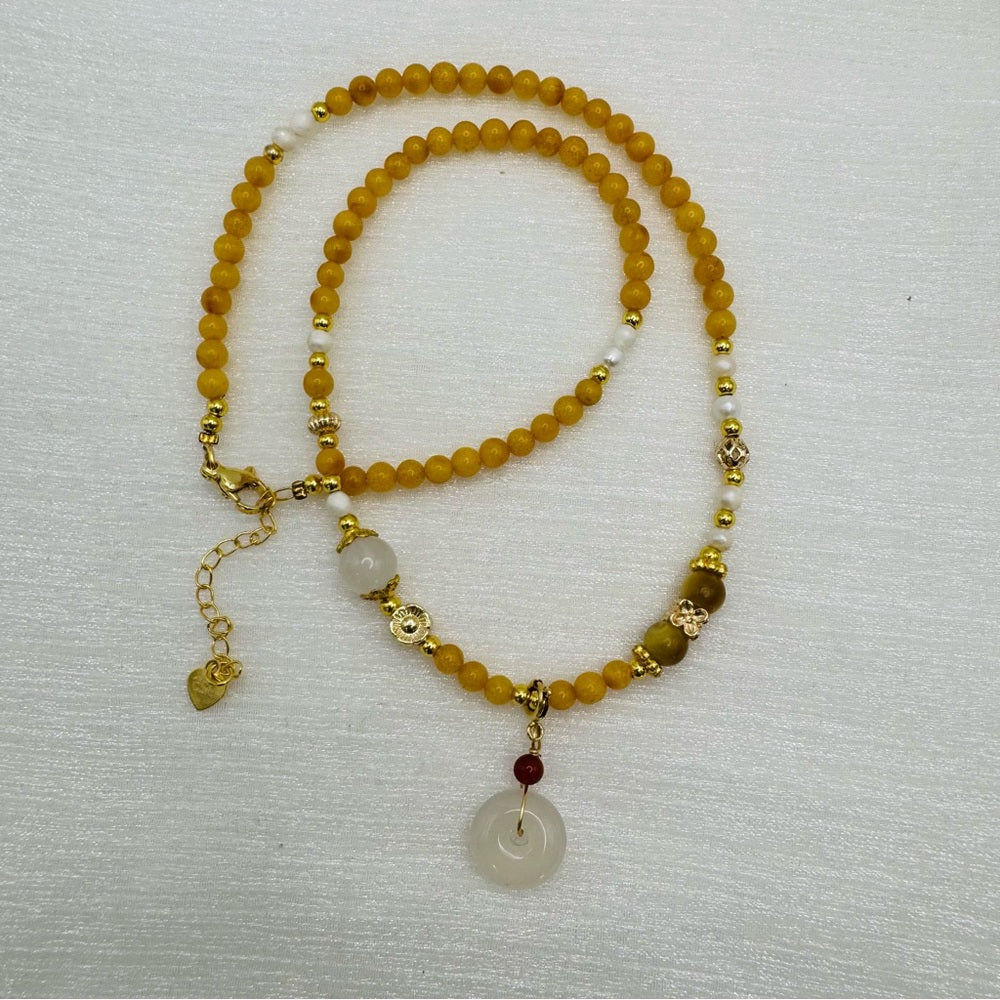 Lemon Jade Gemstone Necklace