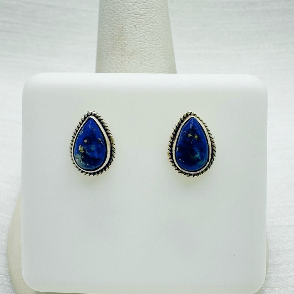 Lapis Teardrop Stud Earrings