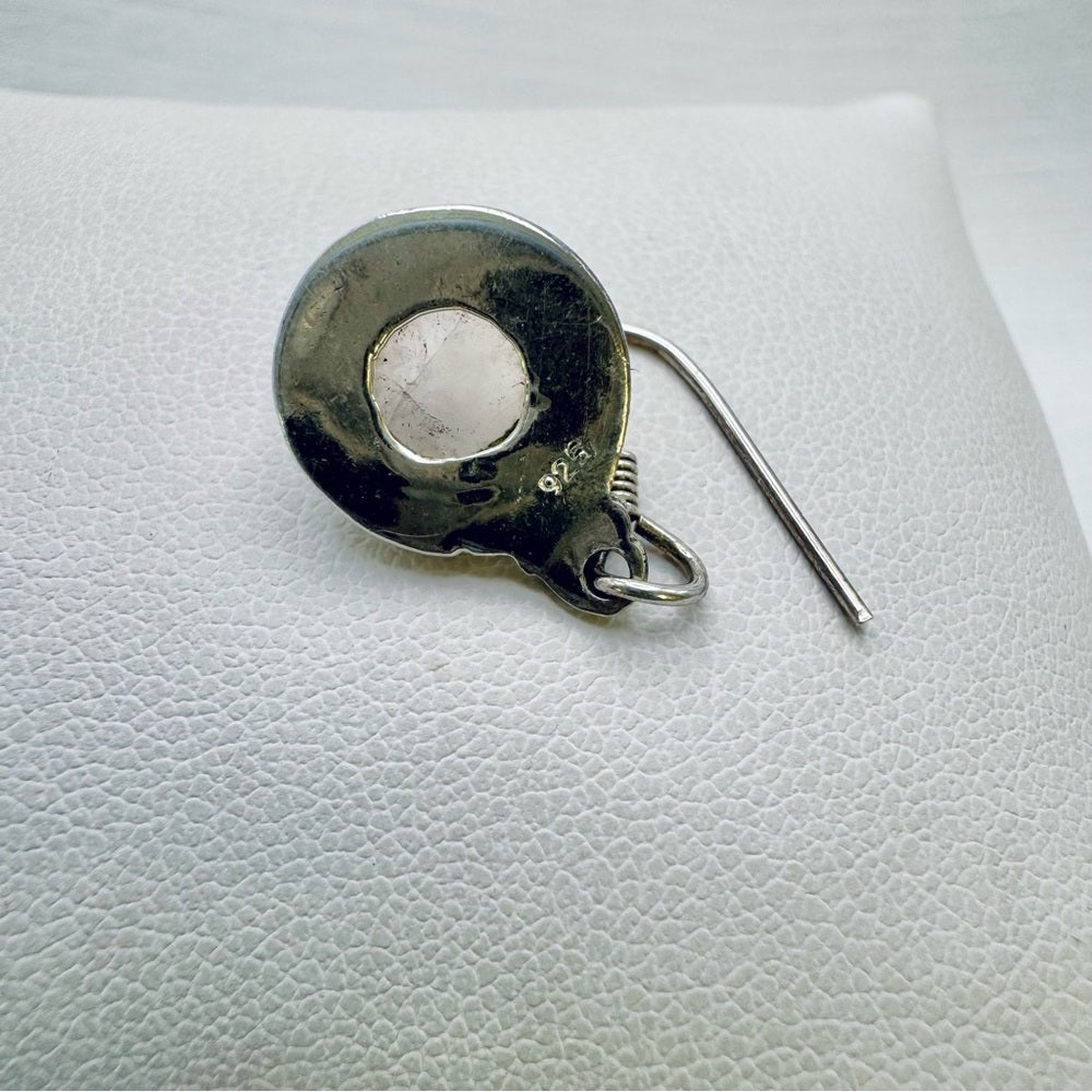 S925 Rose Quartz Dangle Earrings