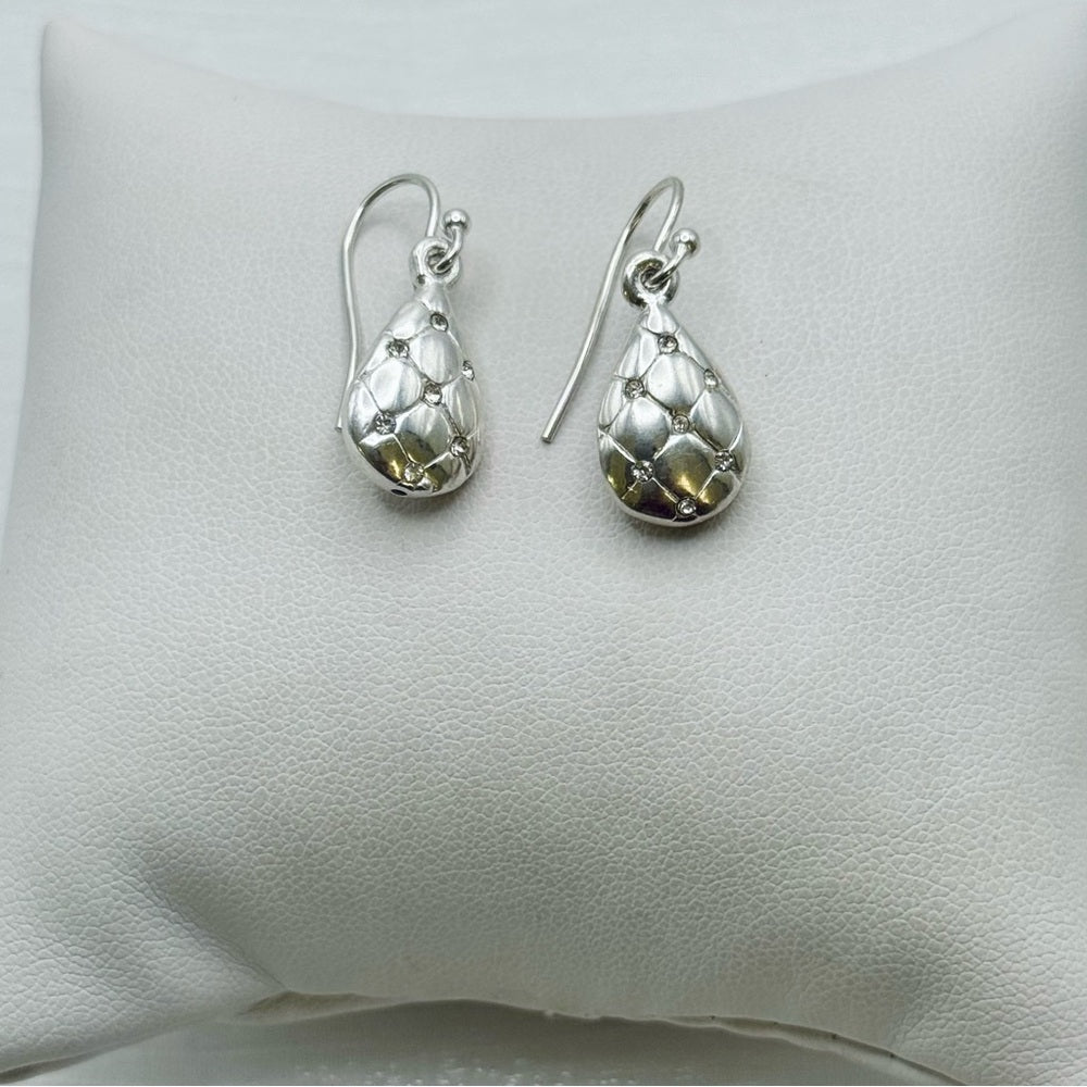 S925 Sterling Silver Sparkle Dangle Earrings