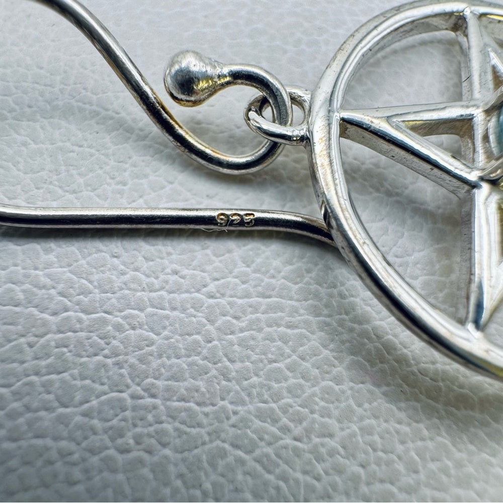 Swiss Blue Topaz Silver Star Earrings