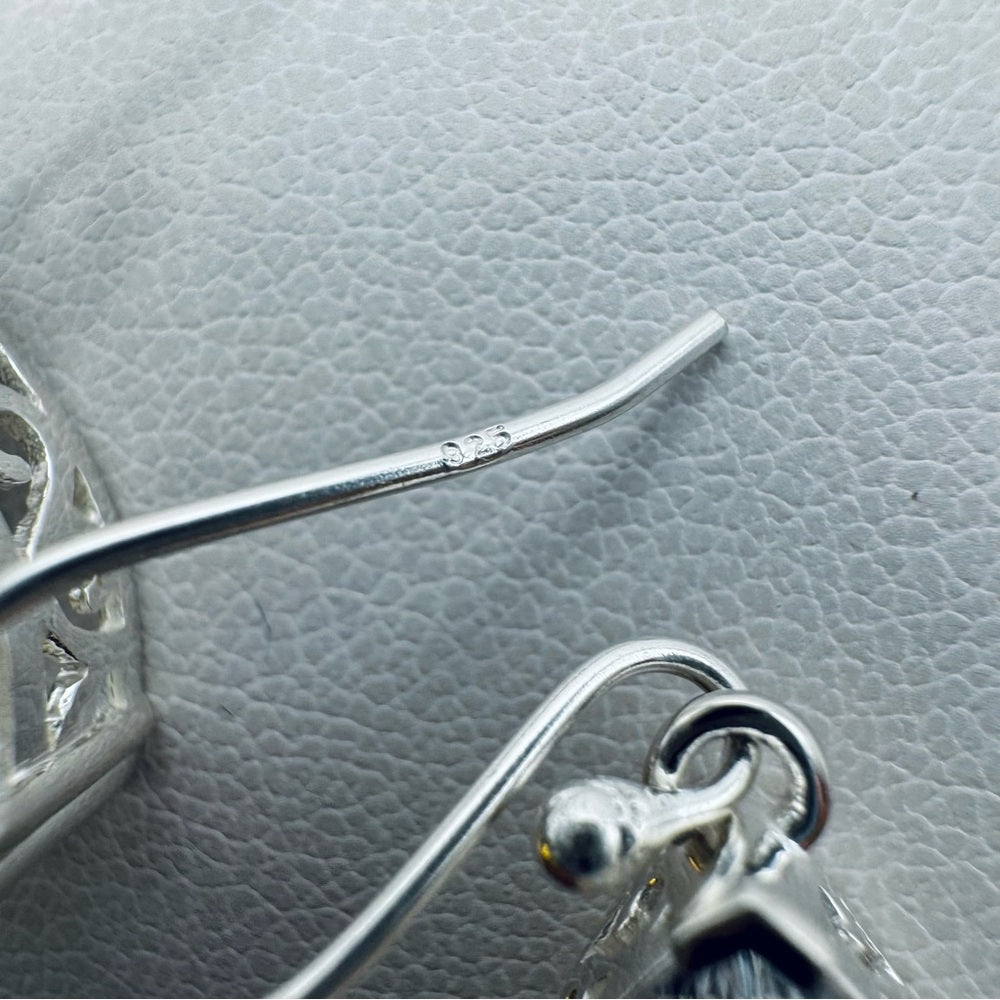 S925 Clear Quartz Crystal Drop Earrings