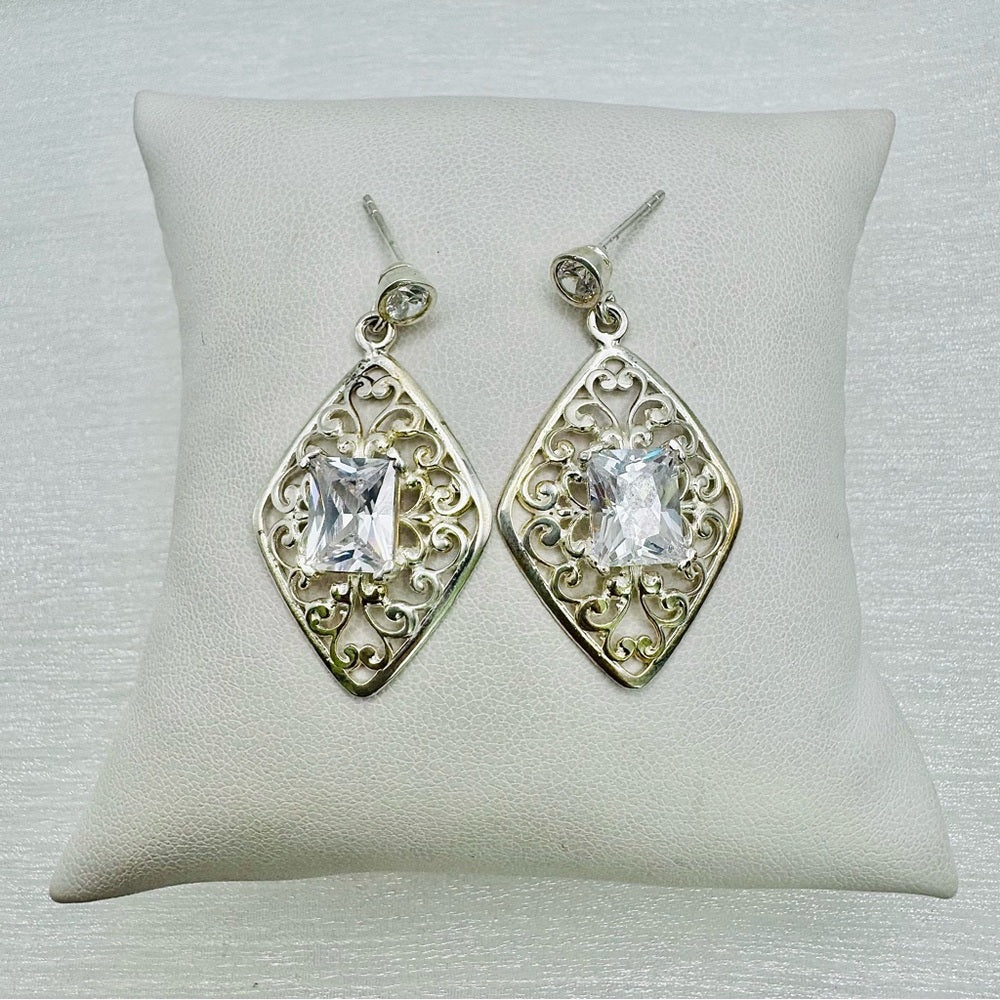 Silver Scroll Dangle Earring