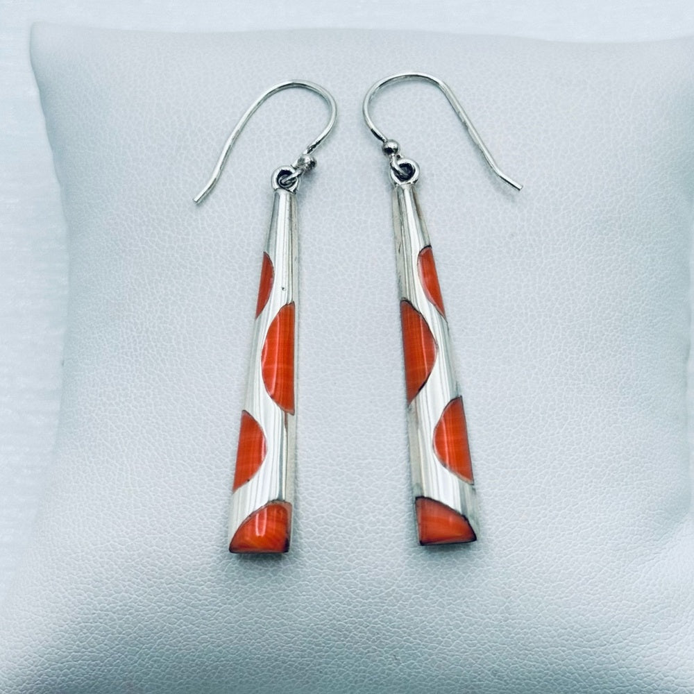 S925 Rhodochrosite Lava Lamp Dangle Earrings