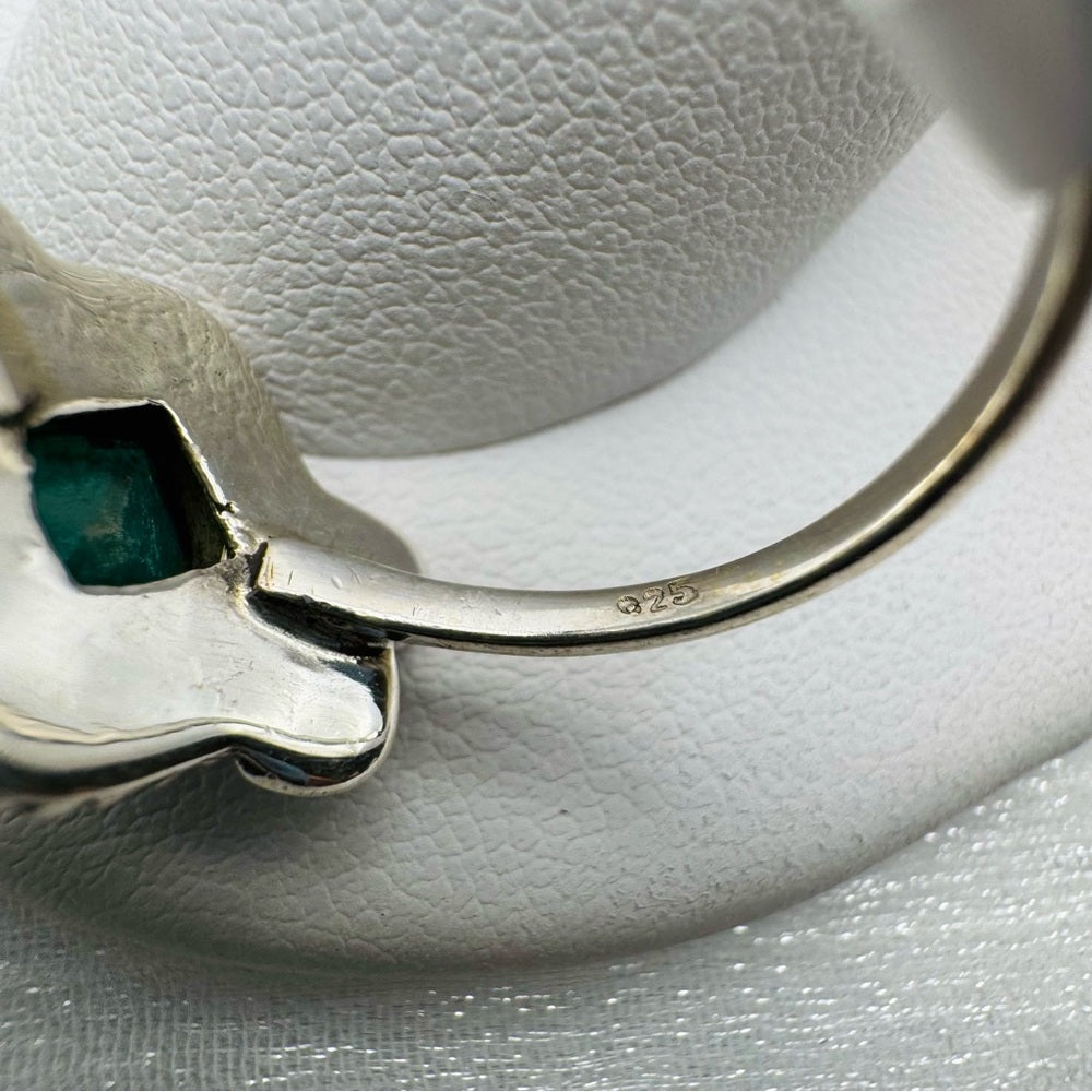 S925 Emerald Diamond Shaped Ring