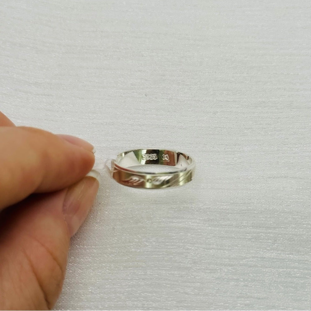 S925 Engraved Wing Band Ring