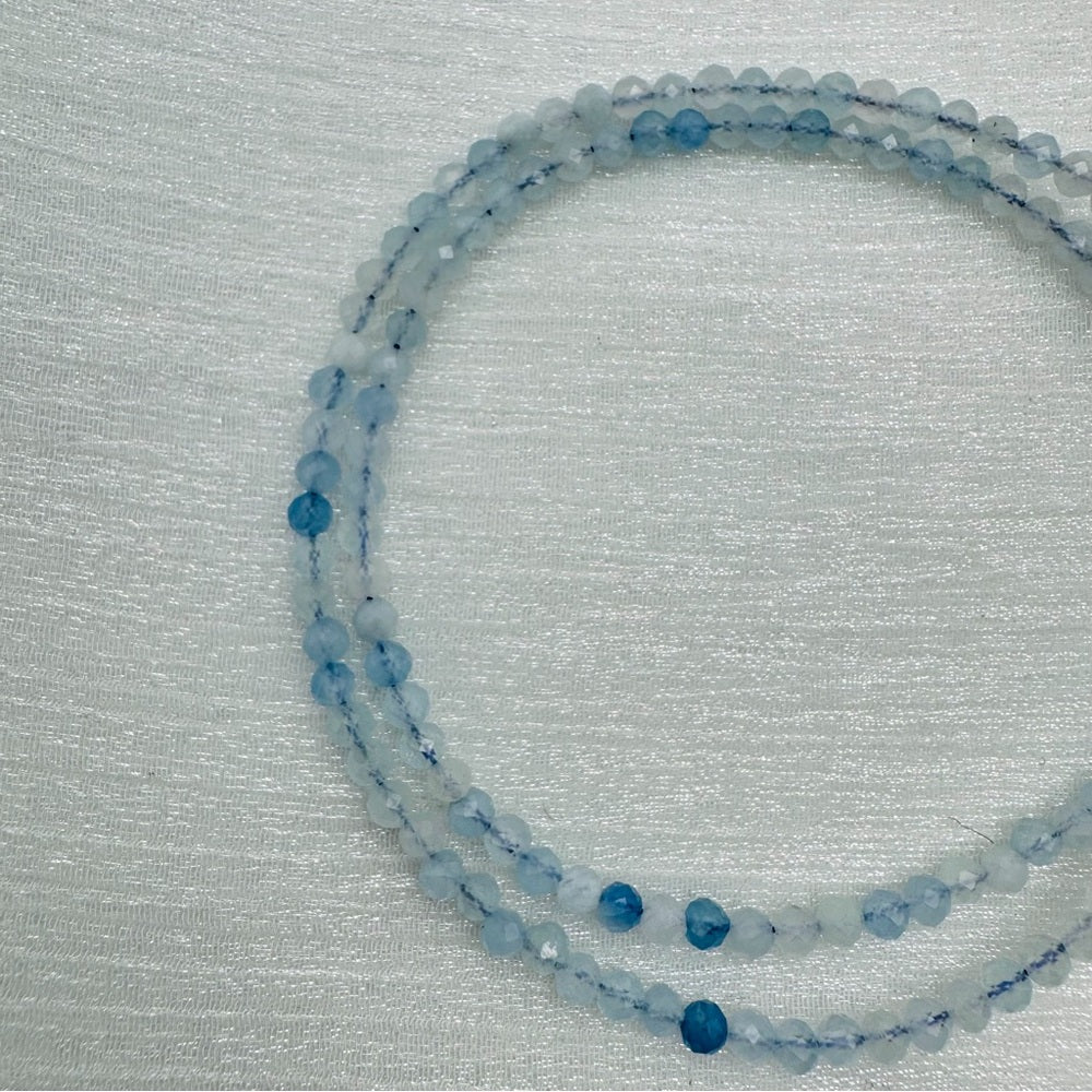 Aquamarine Beaded Gemstone Necklace