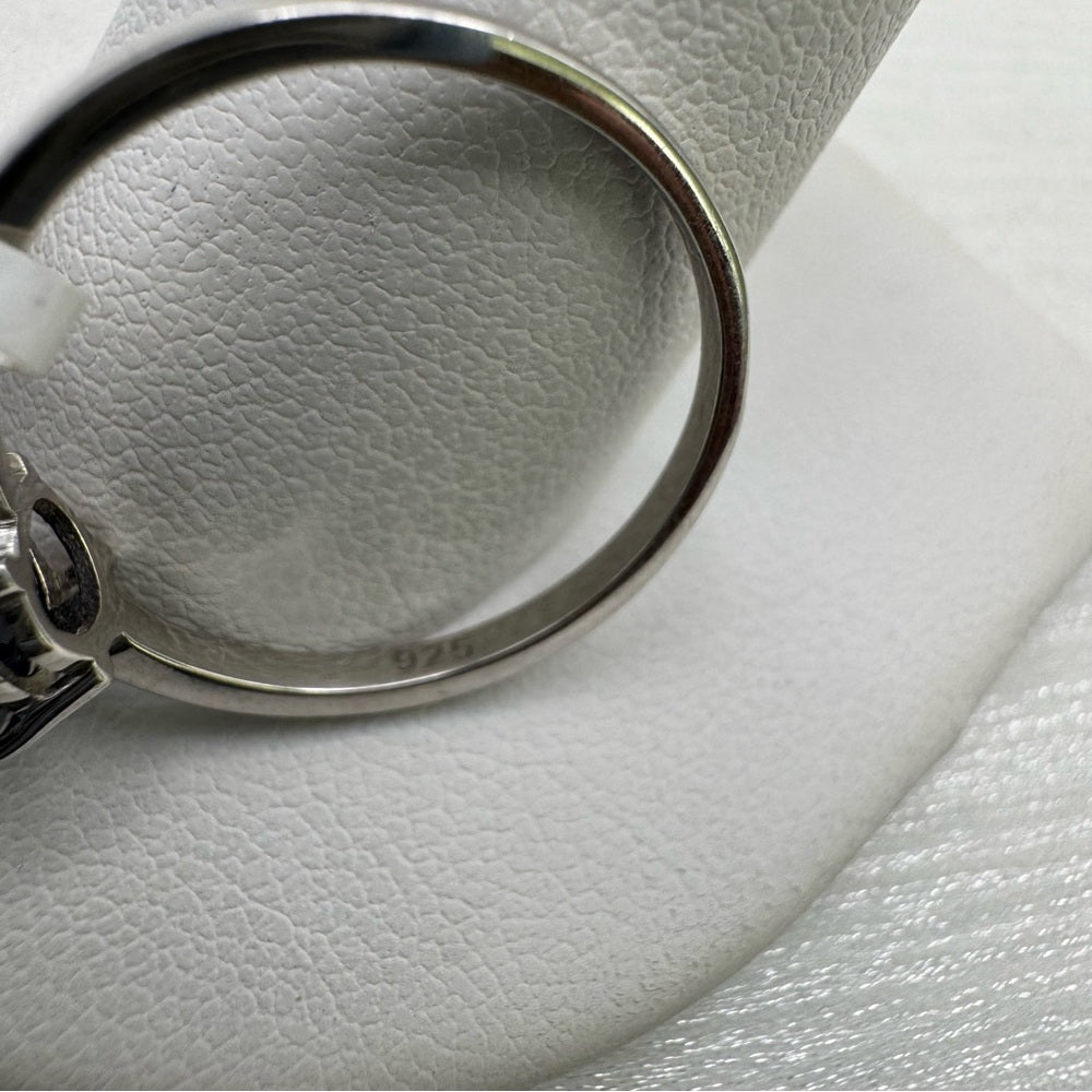 S925 Oval Blue Topaz Shaped Ring