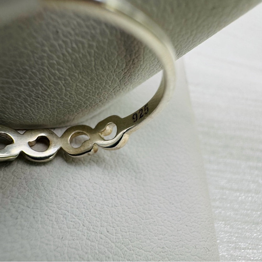 S925 Larimar Oval Ring with Swirl Band