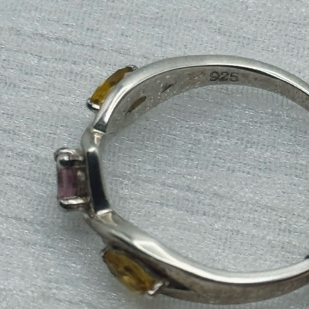 S925 Rainbow Tourmaline Ring