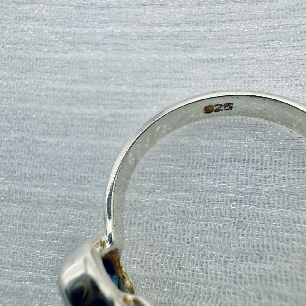 S925 Aquamarine Oval Ring