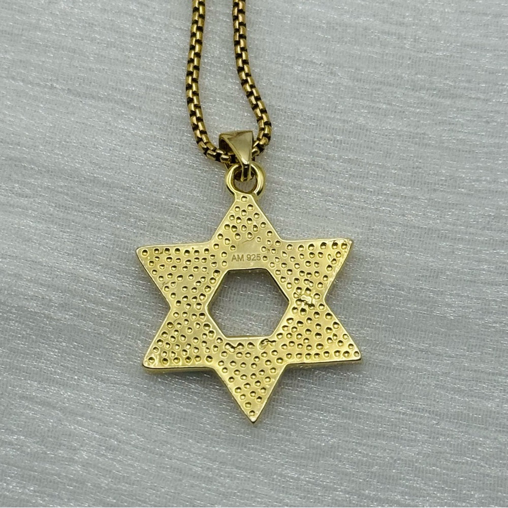 S925 Blue Opal Star of David Necklace