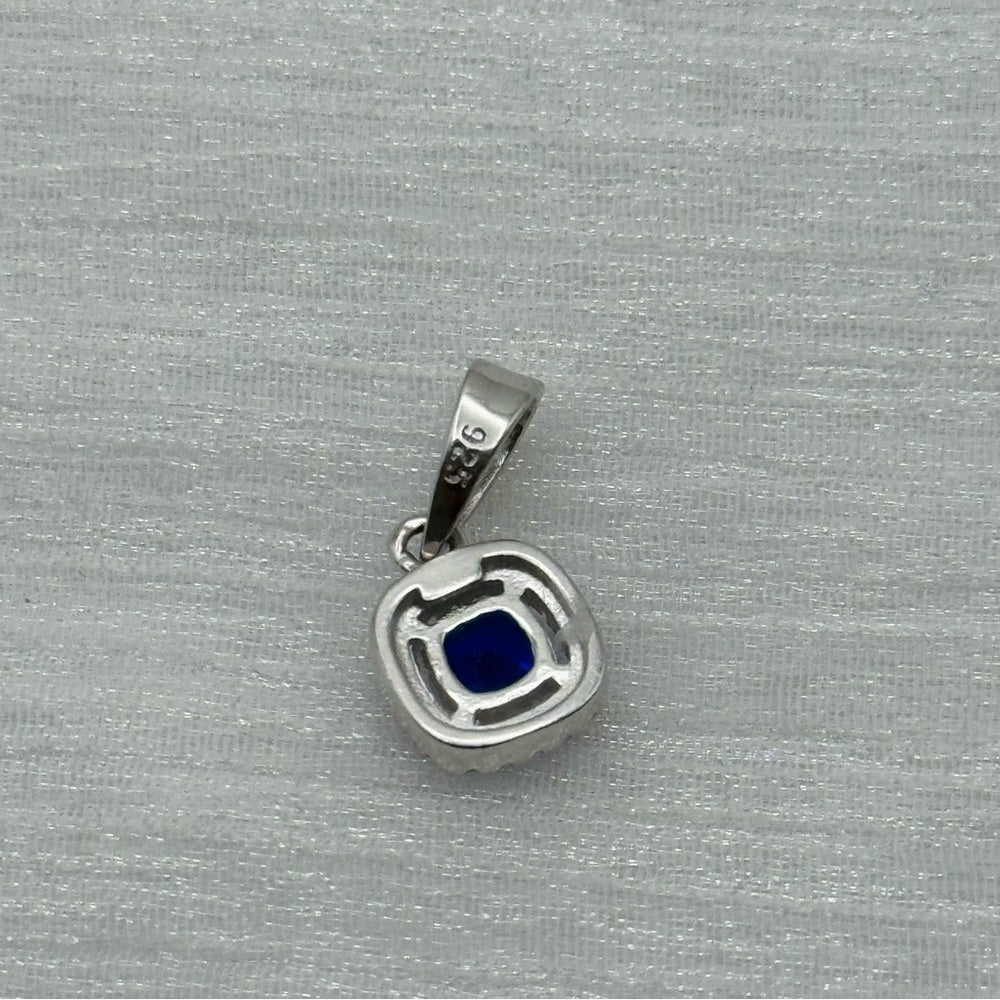 S925 Beatrix Lab Sapphire Pave Crystal Pendant