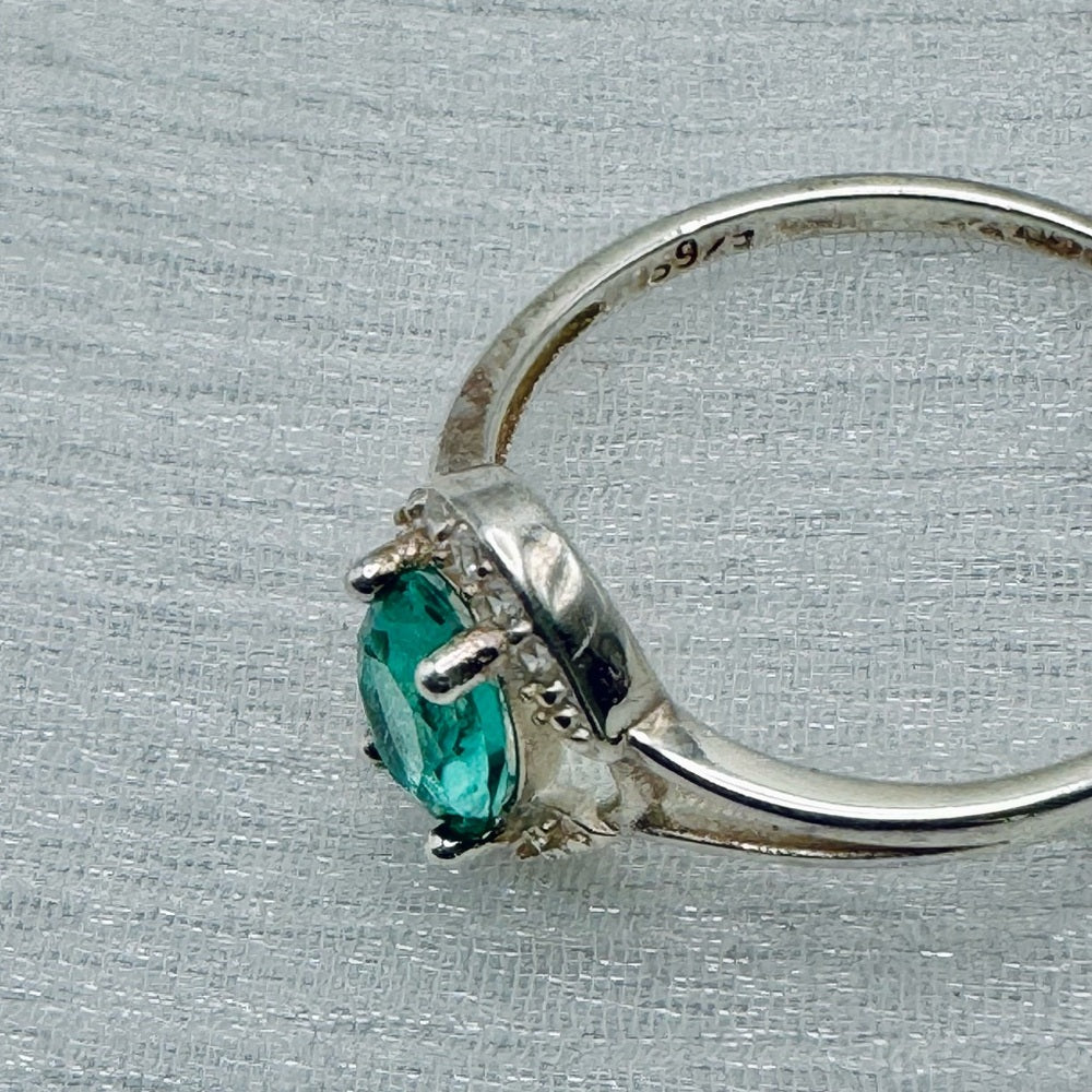 S925 Odette Teal Oval Ring