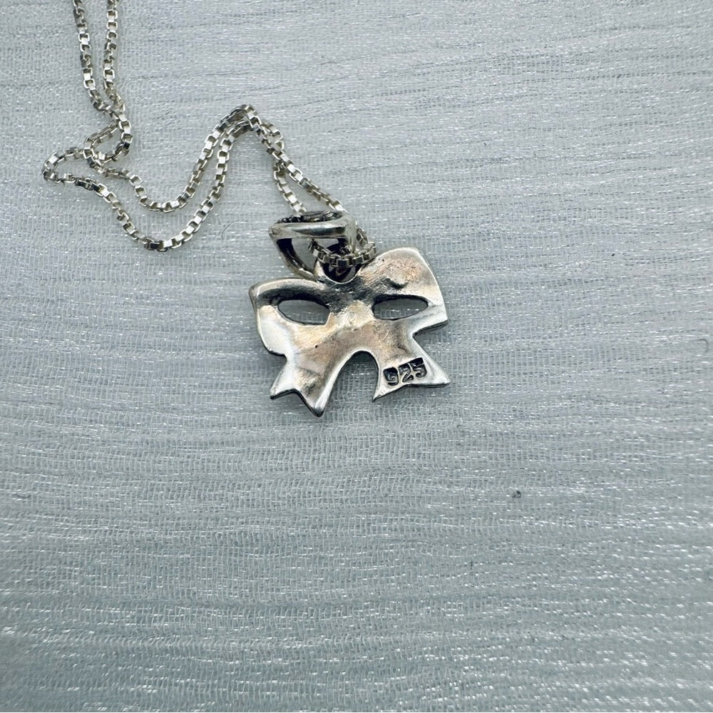 S925 Marcasite Bow Pendant