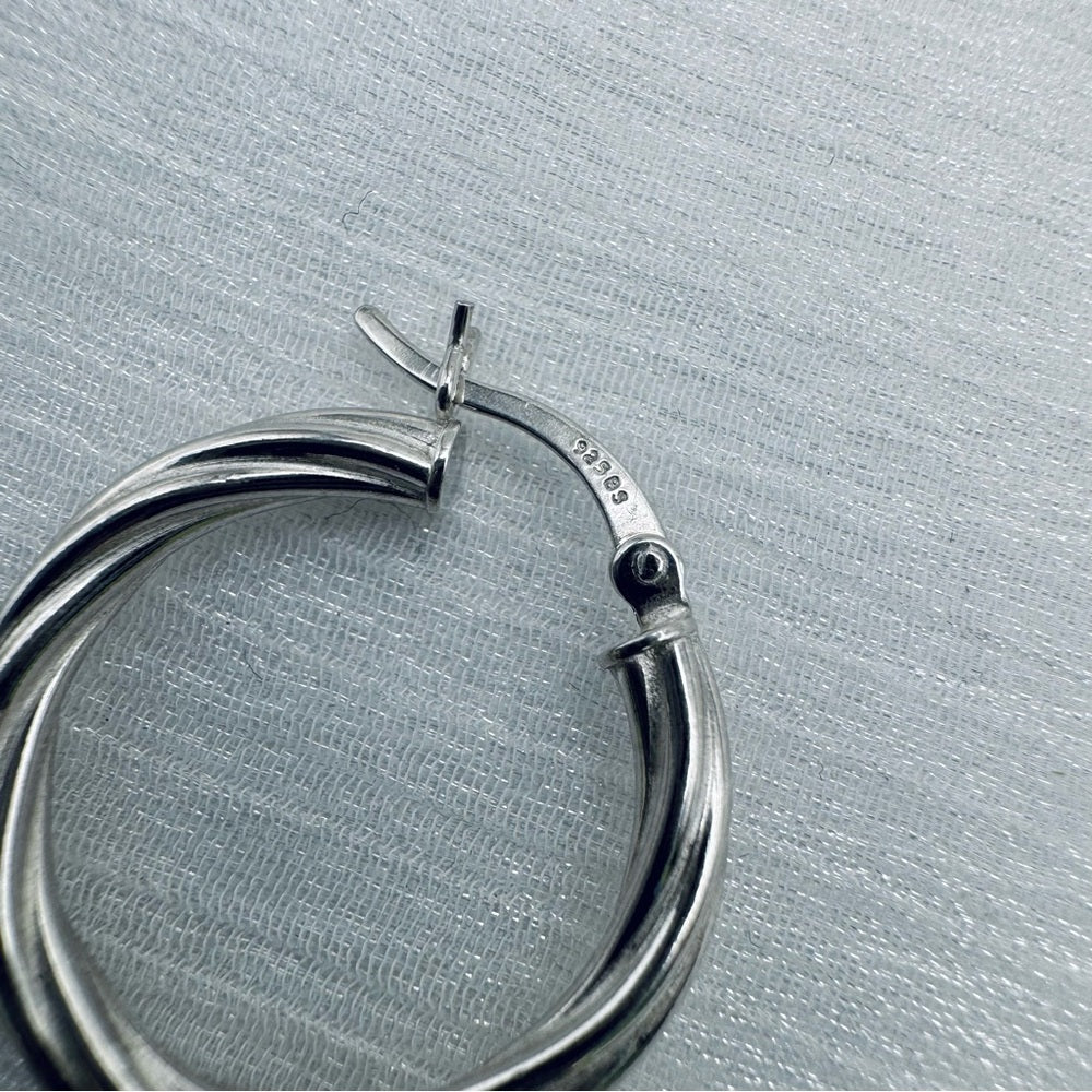 S925 Twist Hoop Earrings