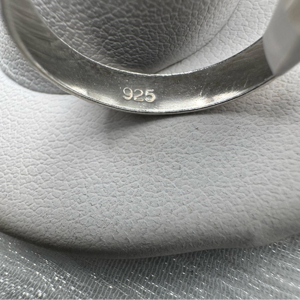 S925 Feather Half Moon Band