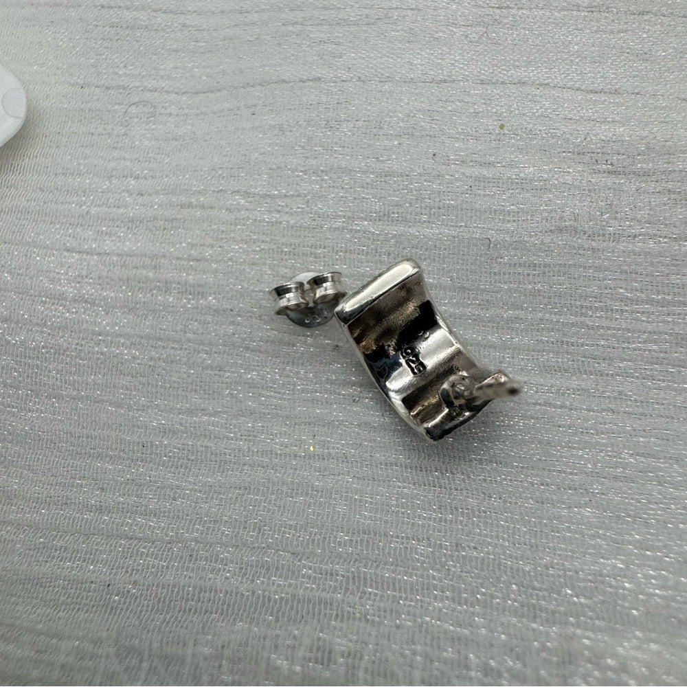 S925 Marcasite Pavé Hoop Pushback Earrings