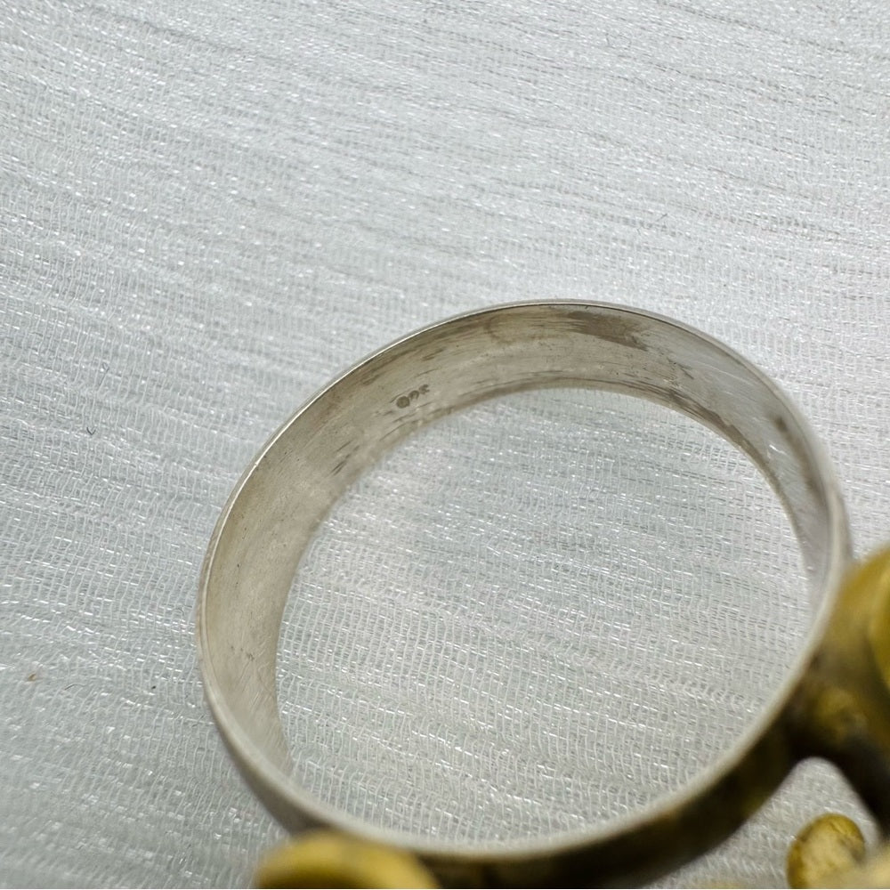 Two Toned S925 and Brass Butterfly Ring