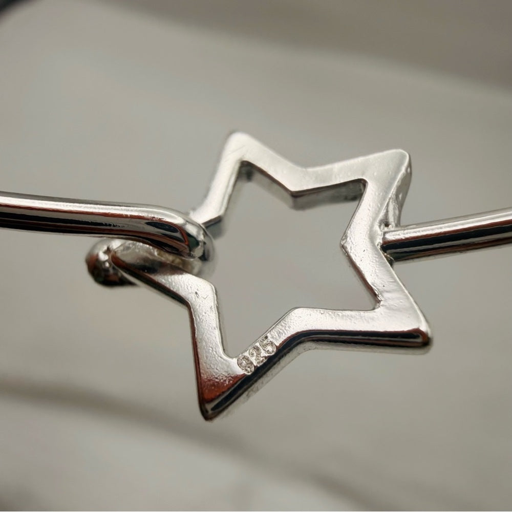 S925 Star Clasp Bangle Bracelet