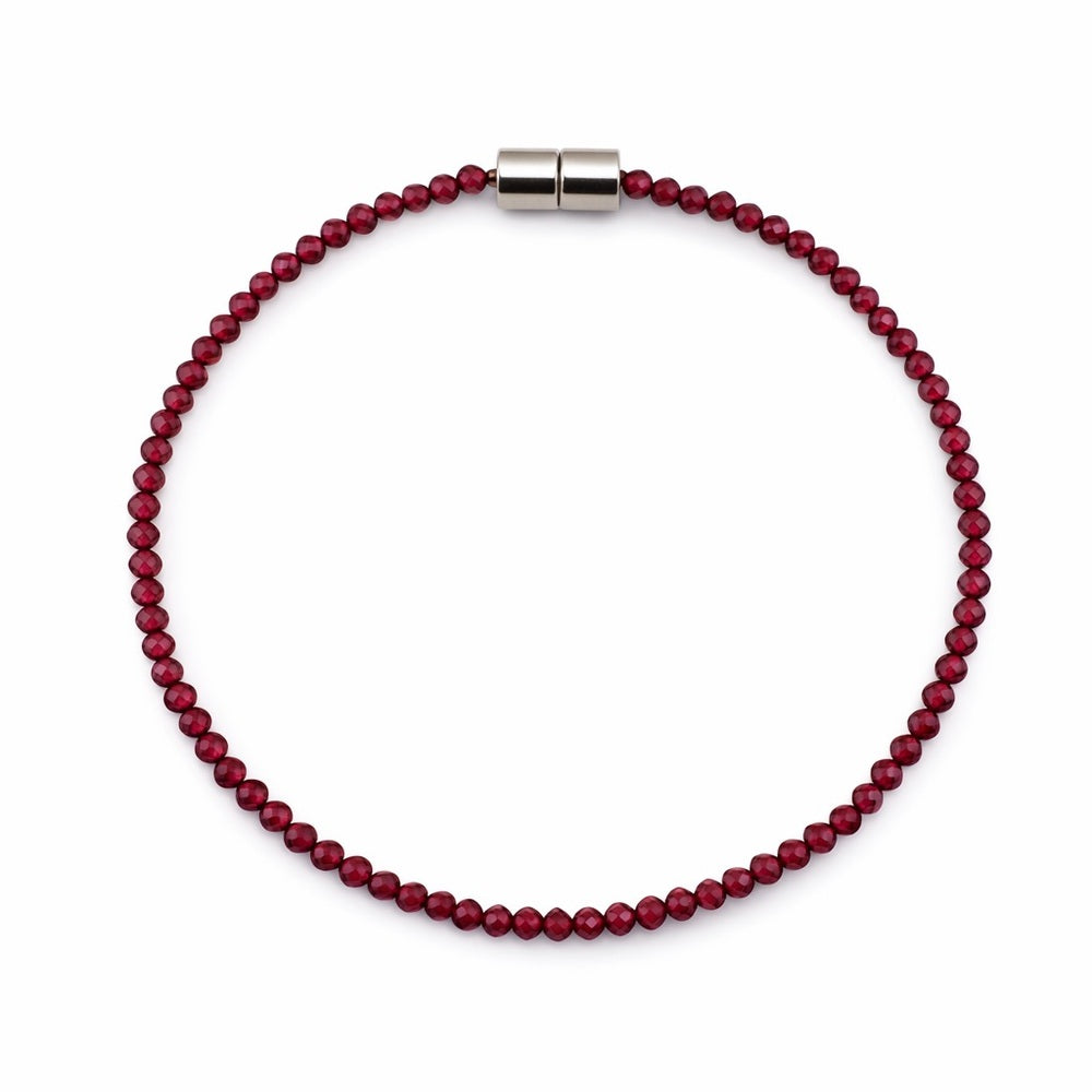 Purple Garnet Gemstone Magnetic Bracelet 7.5”
