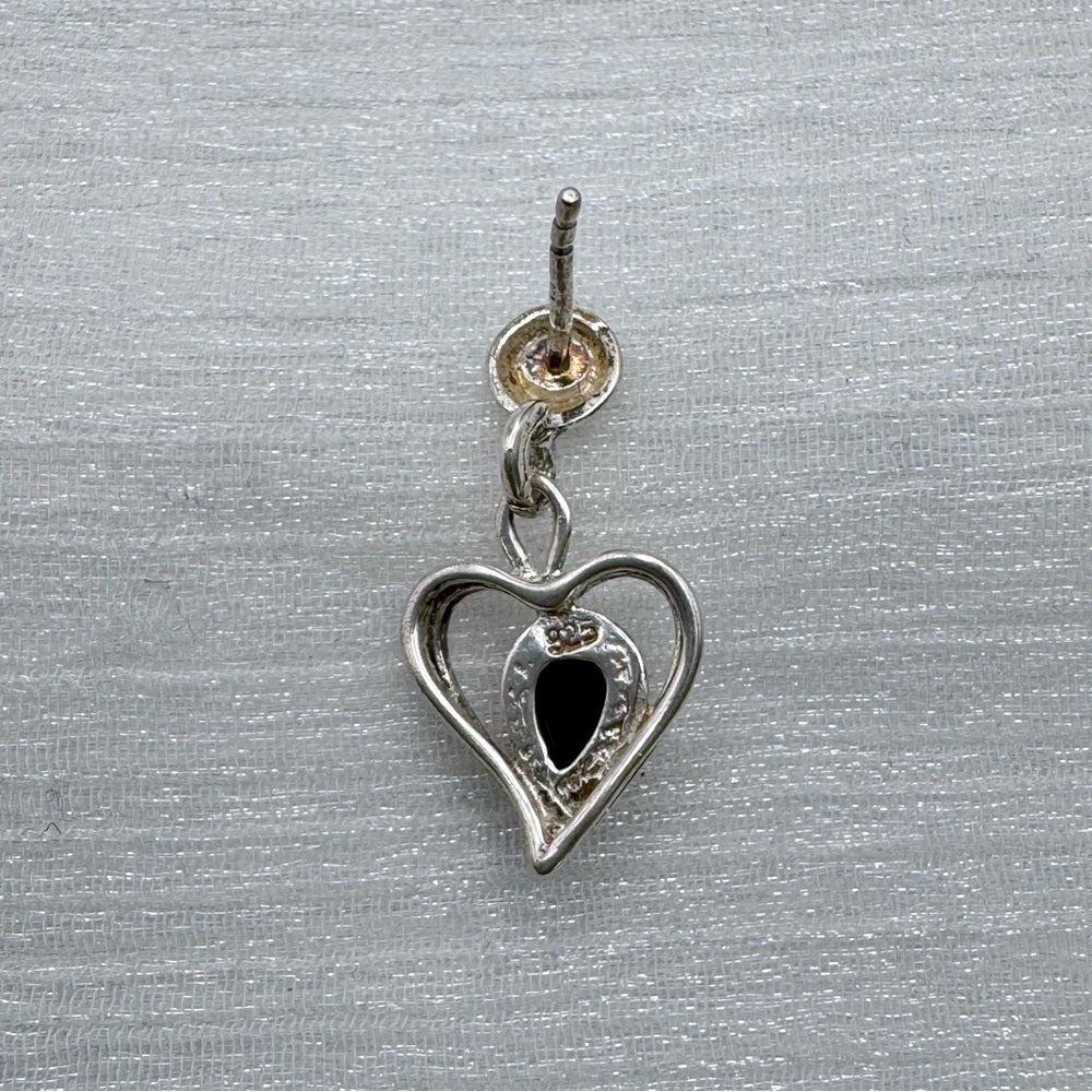 Amber Heart Dangle Earrings