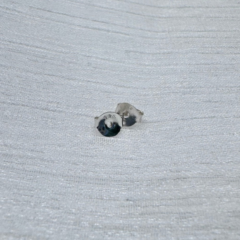 S925 Green Chalcedony Teardrop Stud Earrings