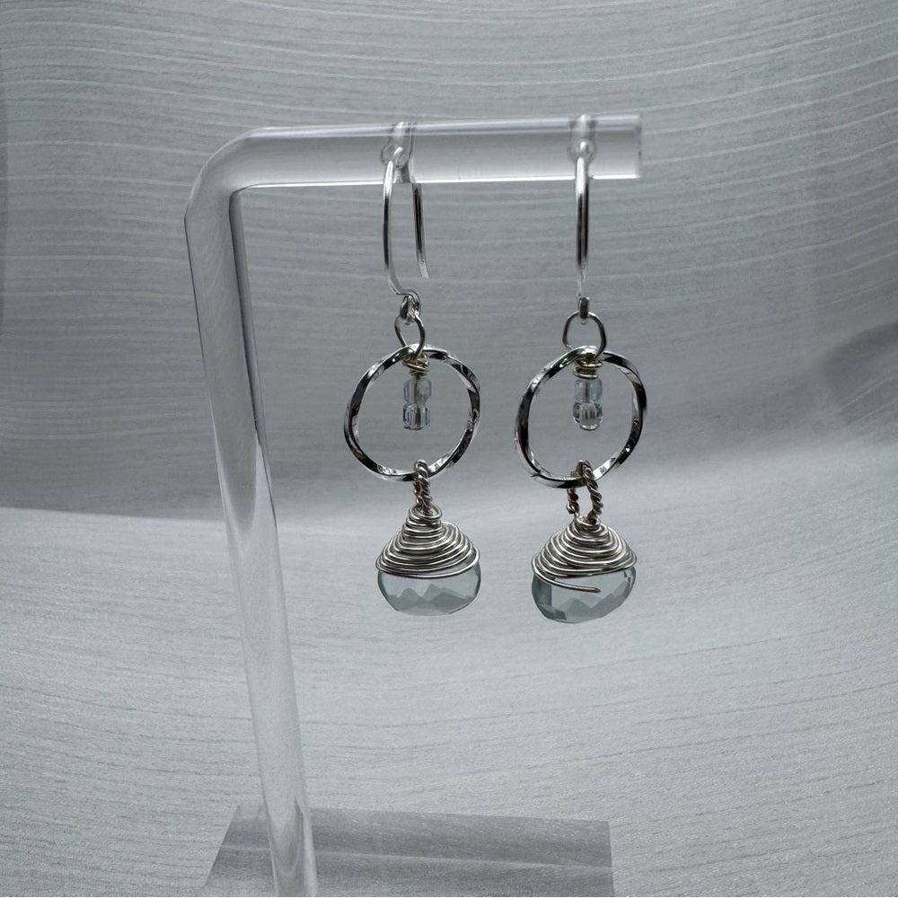 #1013 S925 Aquamarine Dangle Earrings