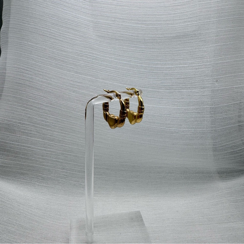 Drew Gold Heart Hoop Earrings