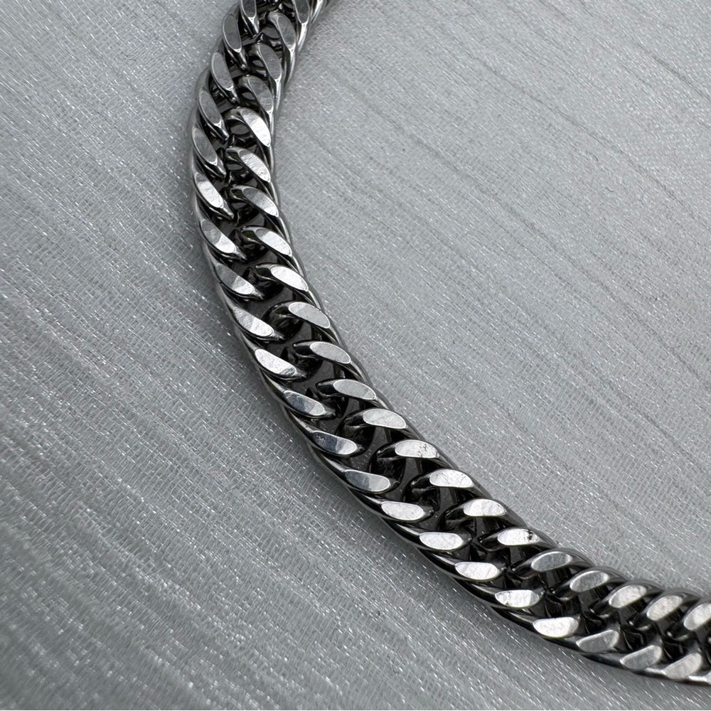 5.5mm | Silver | Double Curb Link Chain Bracelet