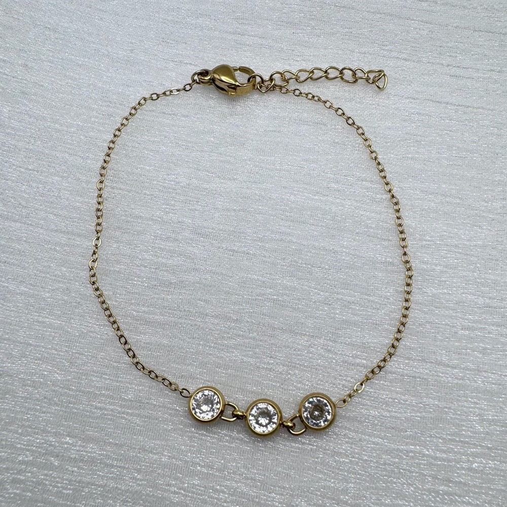 Triple Bezel Crystal Bracelet