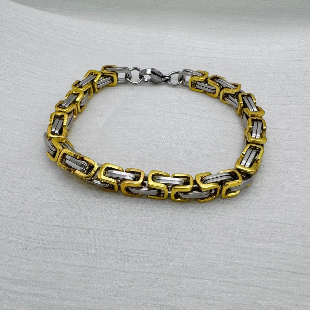 Two Tone Byzantine Chain Bracelet