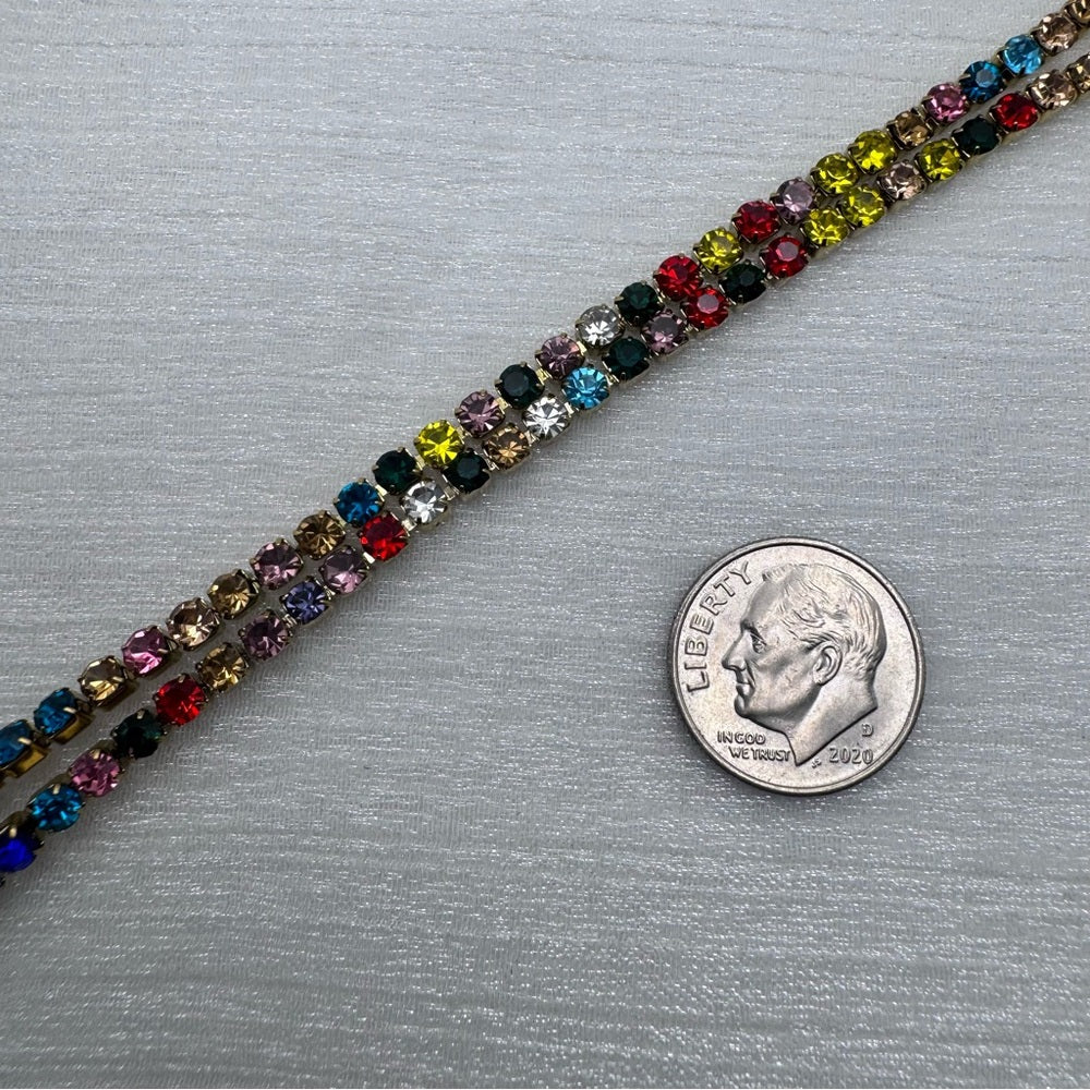 3mm | Gold | Rainbow Gemstone Link Chain