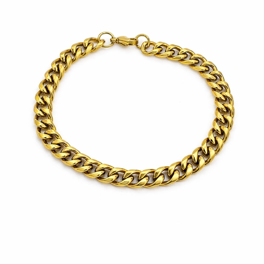 6mm | Gold | Cuban Link Chain Bracelet