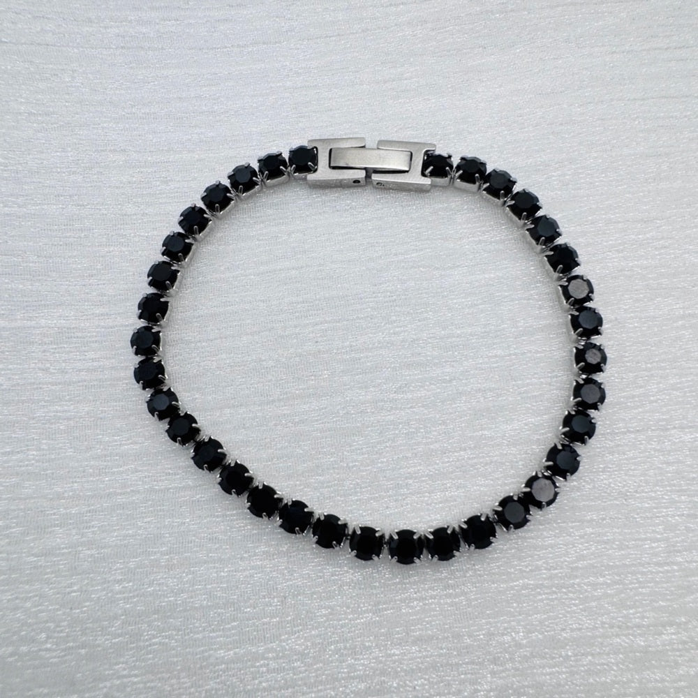 3.5mm | Silver | Black Crystal Tennis Bracelet