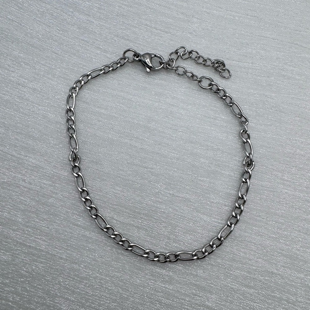 2mm | Silver | Figaro Chain Bracelet