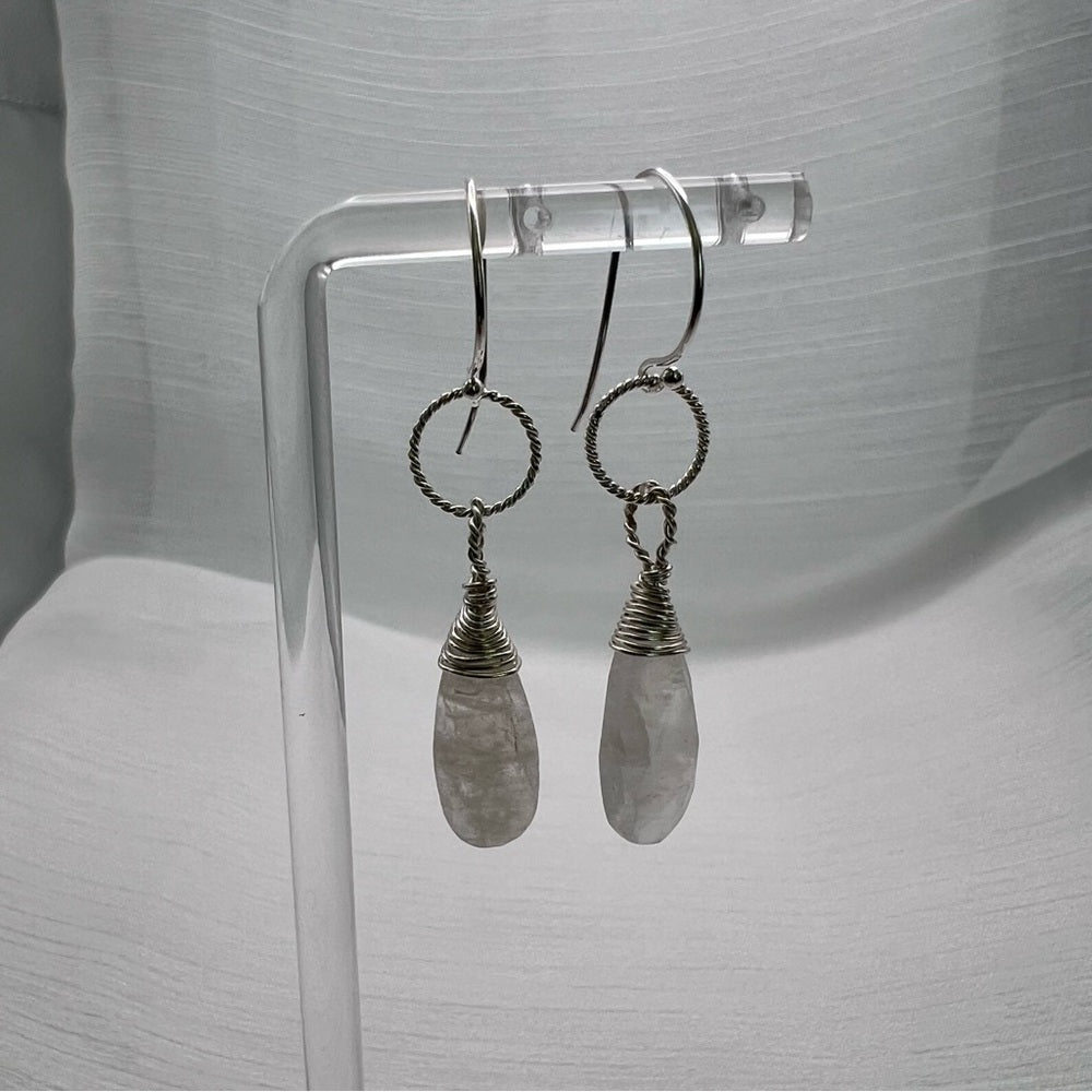 HK1157 S925 Moonstone Dangle Earrings