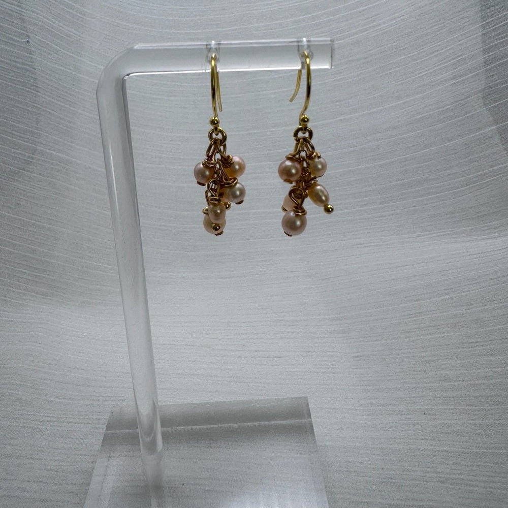 HK902 S925 Freshwater Pearl Dangle Earrings