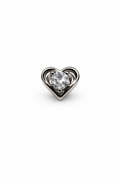 Crystal Heart Screwback Earring