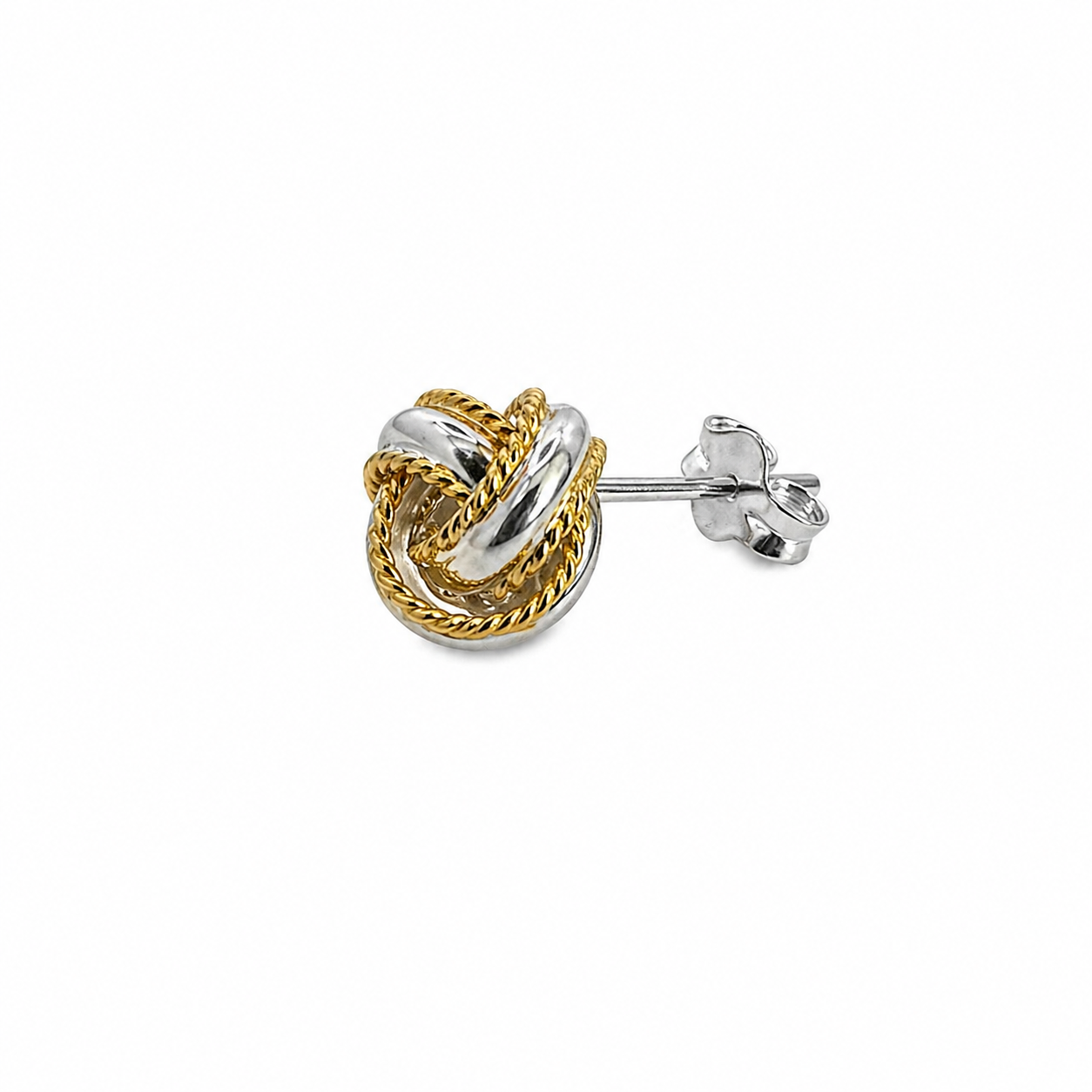 Two-Tone Knot Stud Earrings