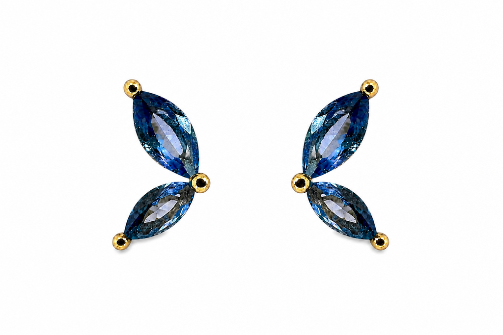 Petite Crystal Gold Stud Earrings