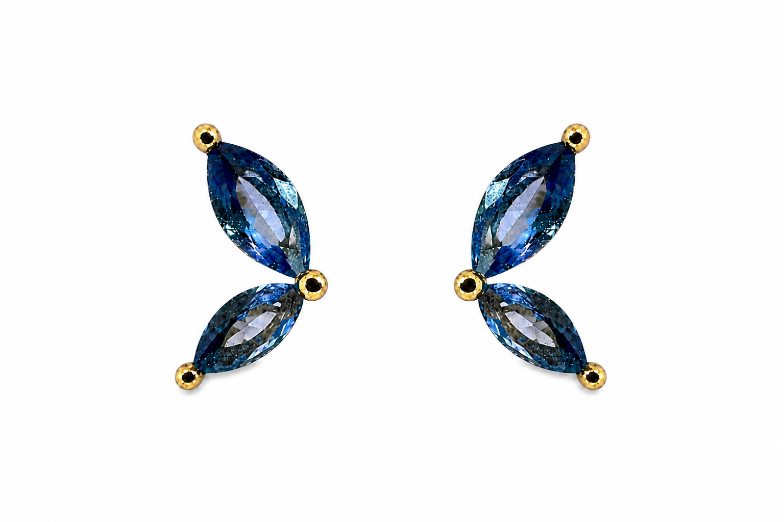 Petite Crystal Gold Stud Earrings