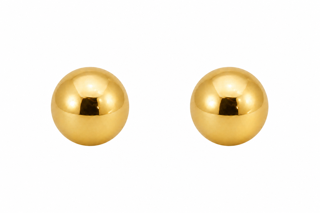 Sphere Gold Stud Earrings