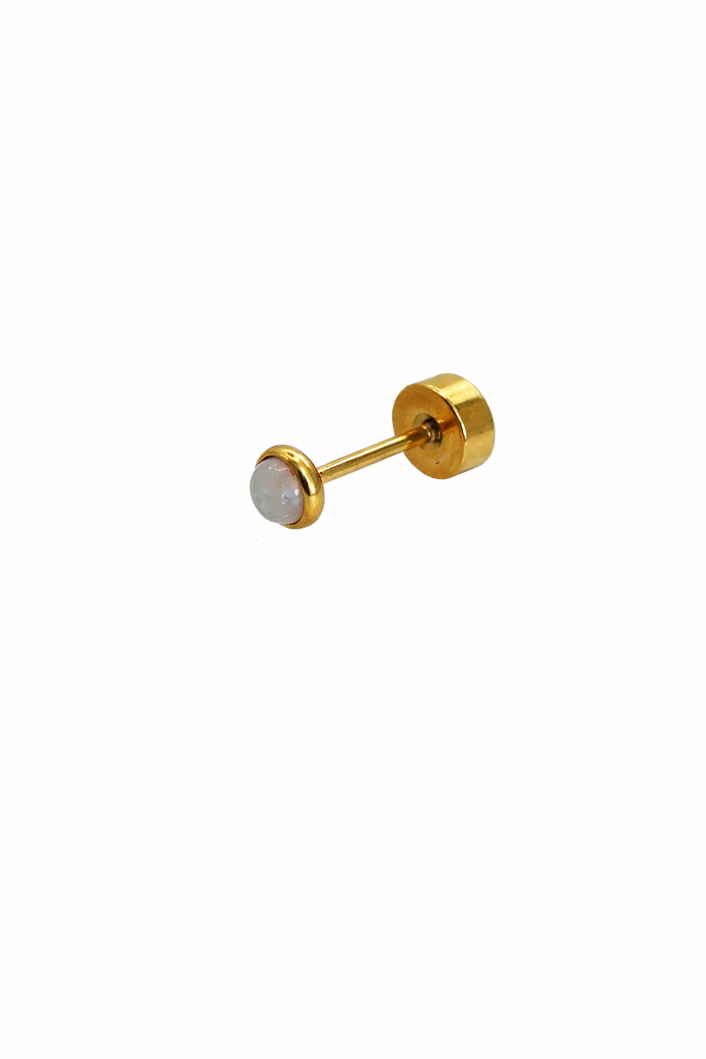 Small Fire Opal Screwback Earring